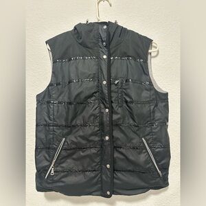 Bogner Black Puffer Quilted Ski Vest with Zippered Hand Pockets size US 10